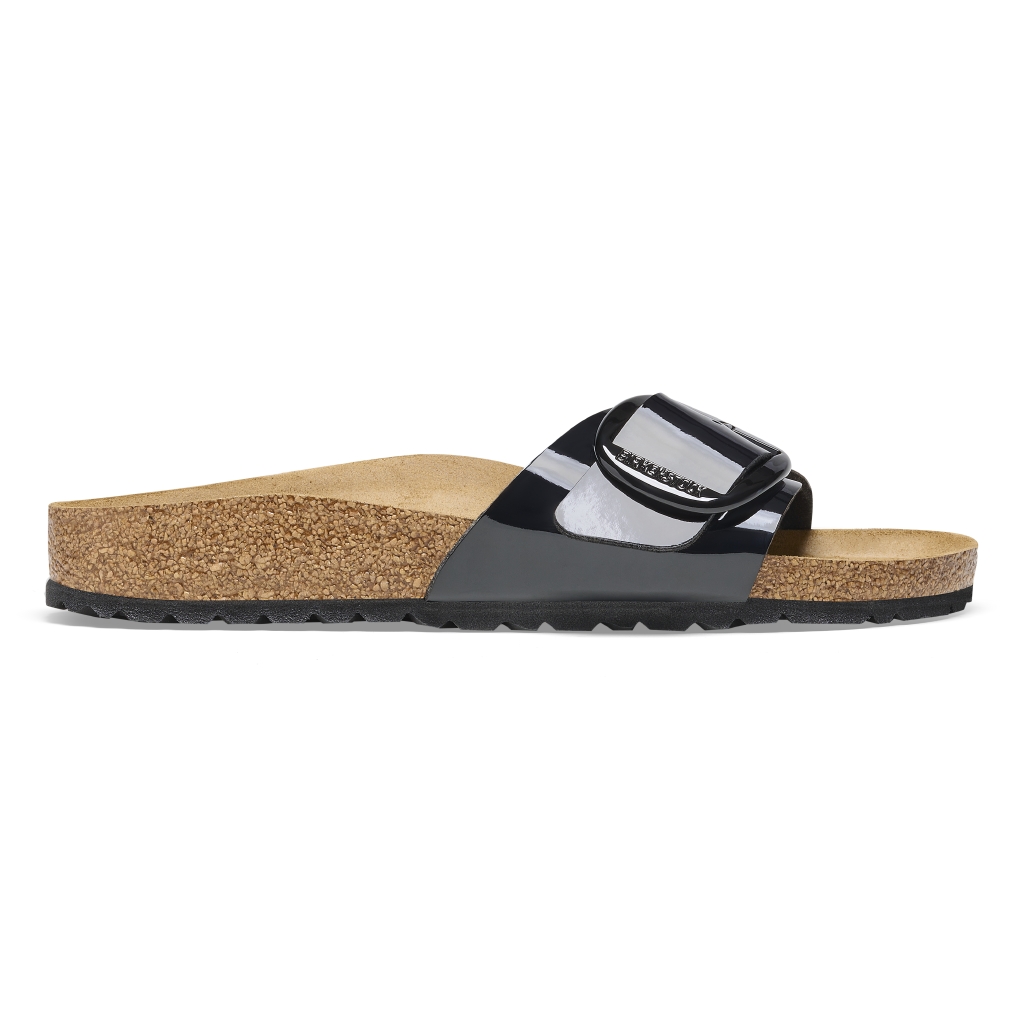 Birkenstock Madrid Big Buckle Birko Flor Patent 1026125 Black