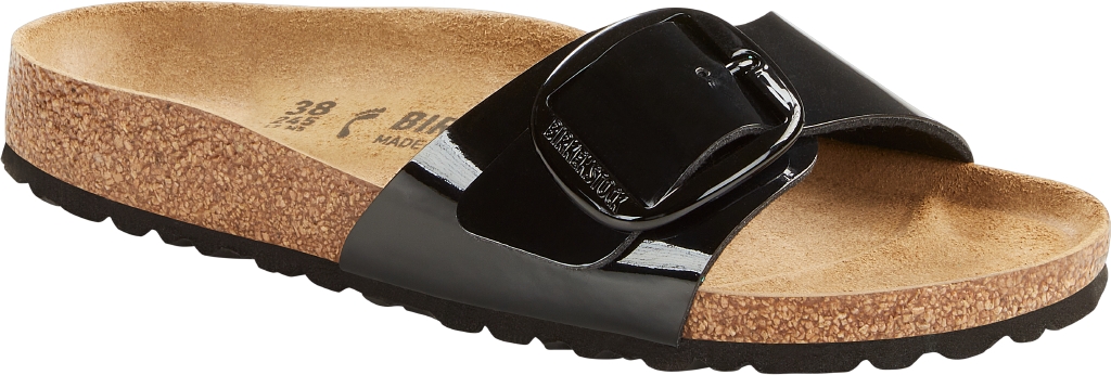 Birkenstock Madrid Big Buckle Birko Flor Patent 1026125 Black