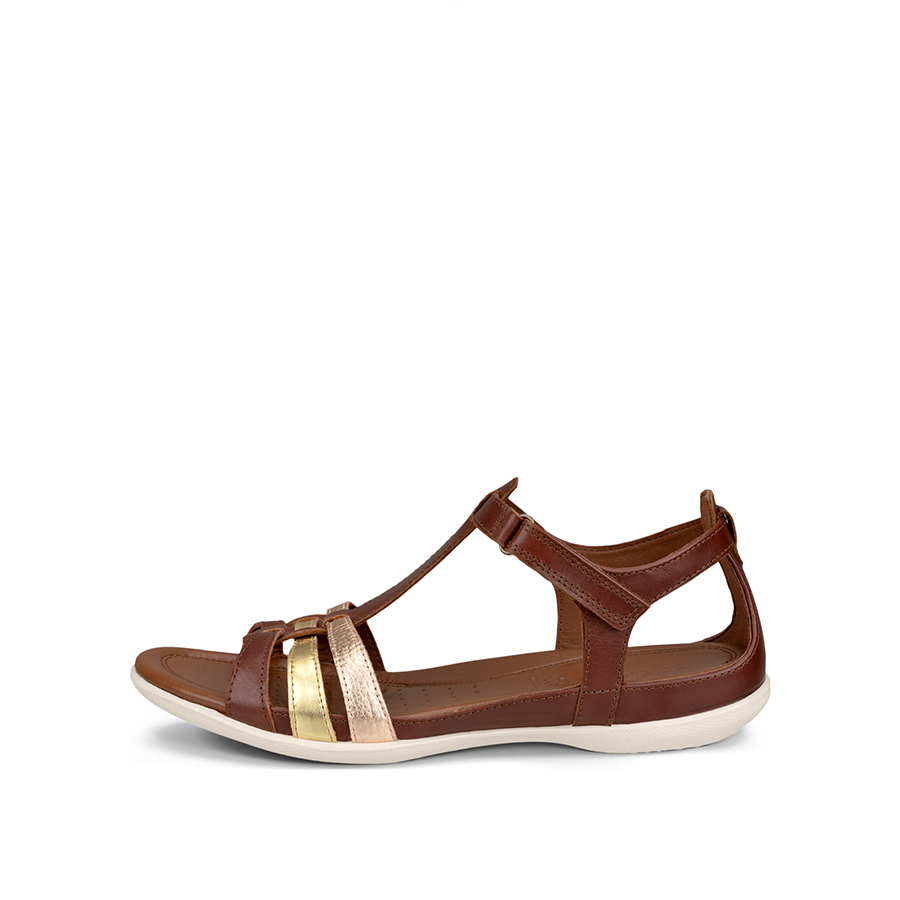 Ecco Flash T-strap Sandal 240873 60871 Mink/gold/hammered Bronze