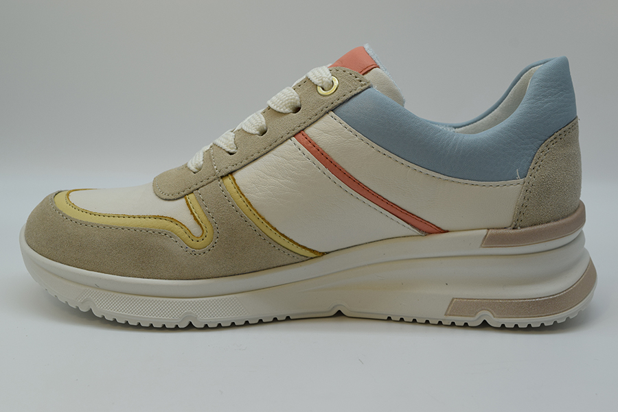 Ara Sneaker Donna Calzata G Zeppa 40 Mm 12-38412 05 Shell/vanille/cream/peach/aqua