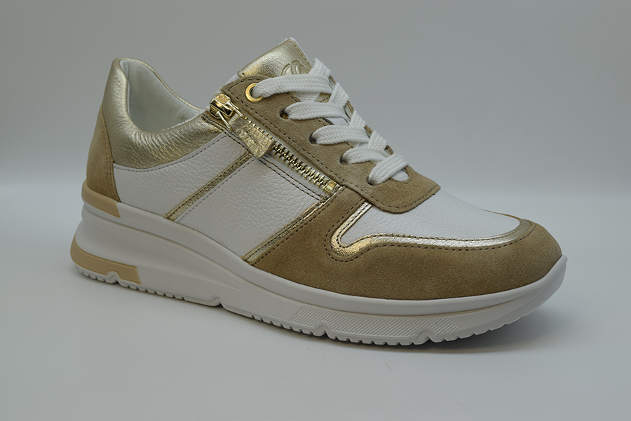 Ara Sneaker Donna Calzata G Zeppa 40 Mm 12-38412 09 Sand/platin/weiss