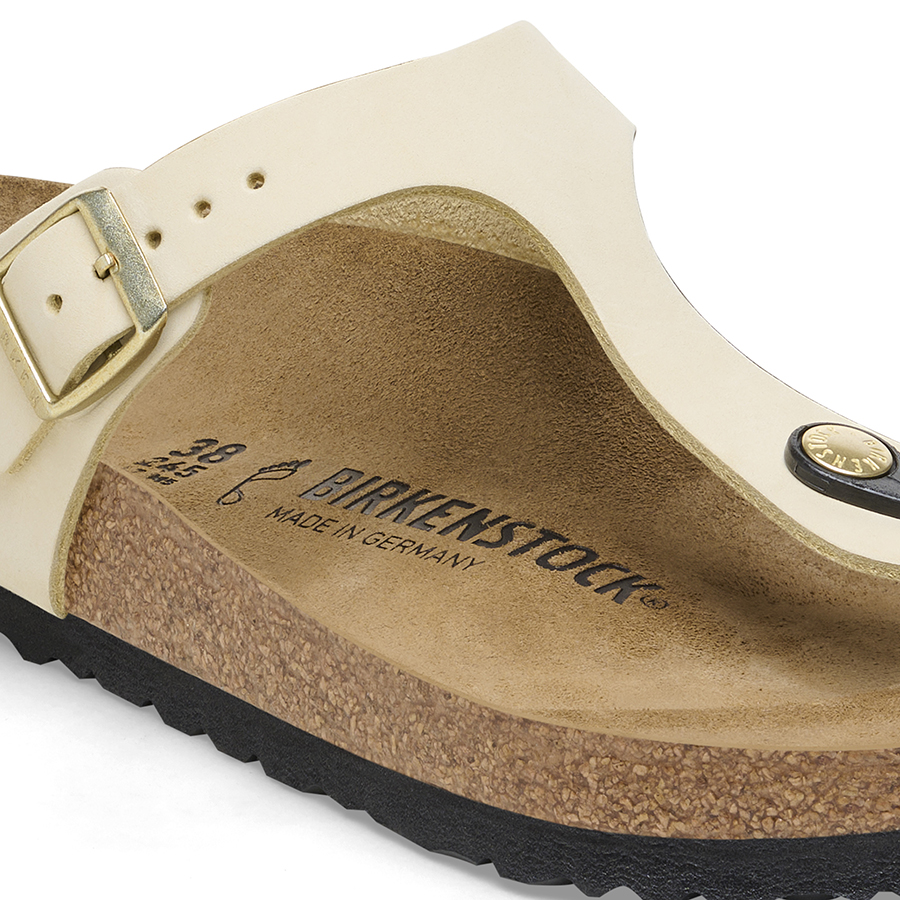 Birkenstock Ciabatta Infradito Gizeh Nubuck Leather 1026558 Ecru