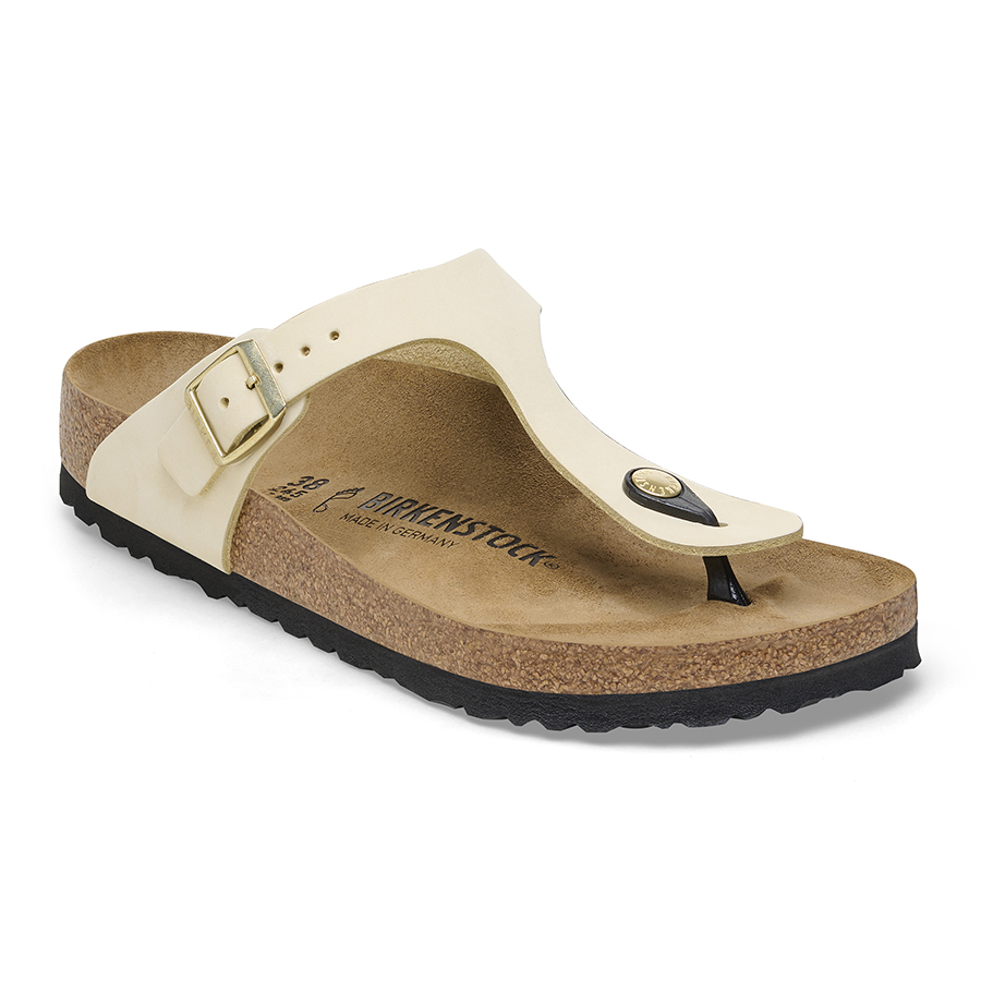 Birkenstock Ciabatta Infradito Gizeh Nubuck Leather 1026558 Ecru