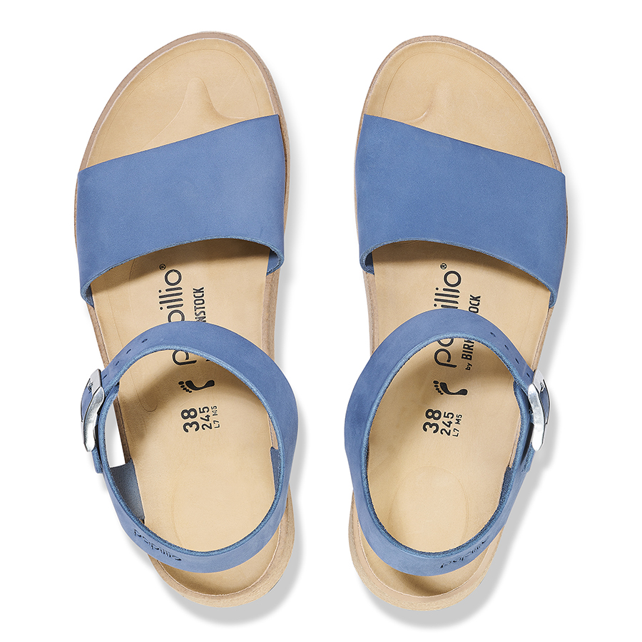 Birkenstock Sandalo Glenda Nubuck Leather 1026908 Elemental Blue