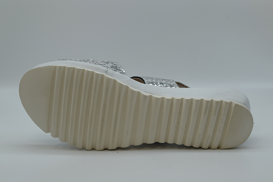 Ziviani Sandalo Due  Fasce Con Velcro CA255 Print Argento