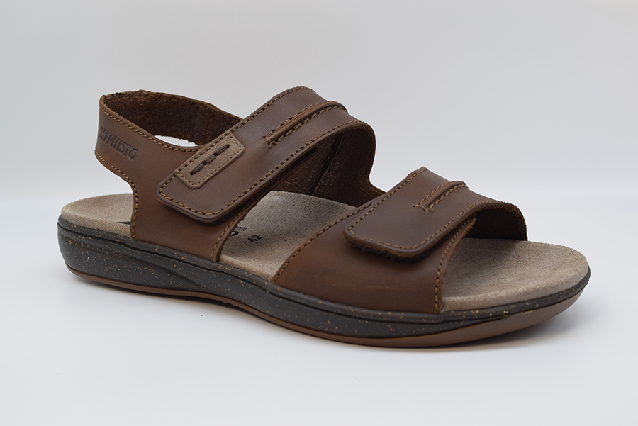 Mephisto Sandalo Da Uomo Doppio Velcro SAGUN Scratch 3451 Dark Brown