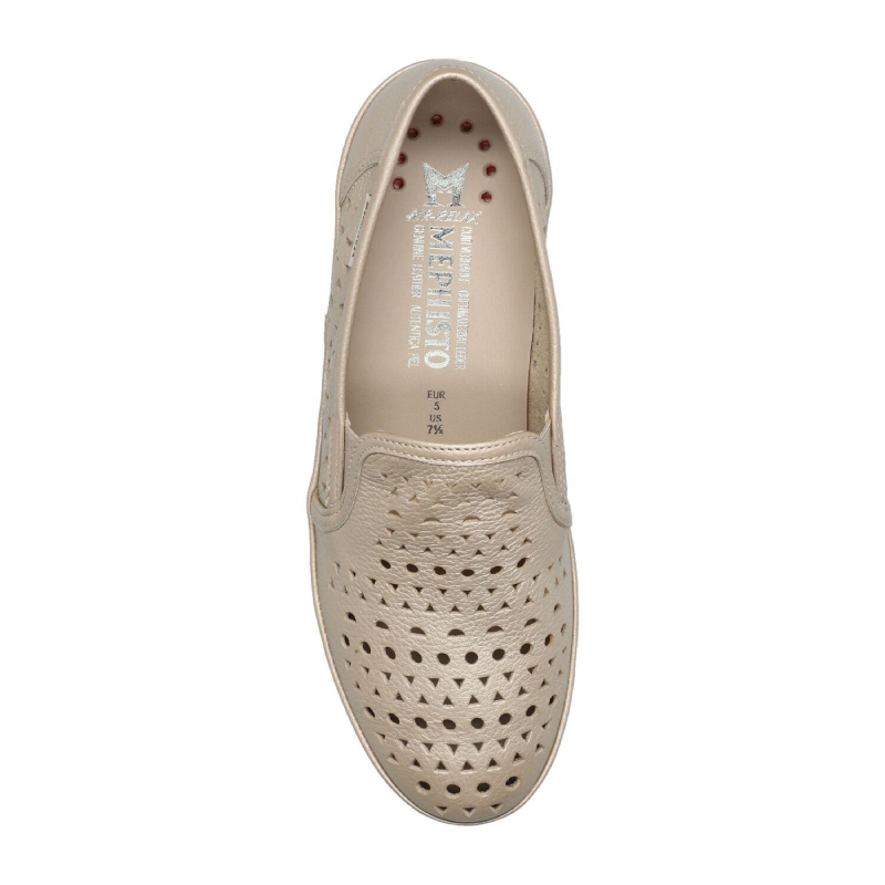 Mephisto Mocassino Accollato Sfoderato Forato JANA PERF Ceylan 991b Beige