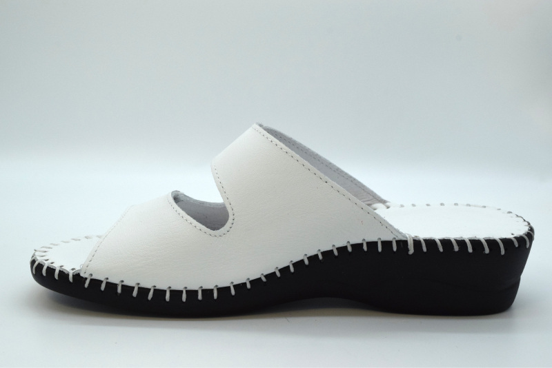 Cinzia Soft Ciabatta In  Nappa E Memory Foam IM30028-DN Bianco