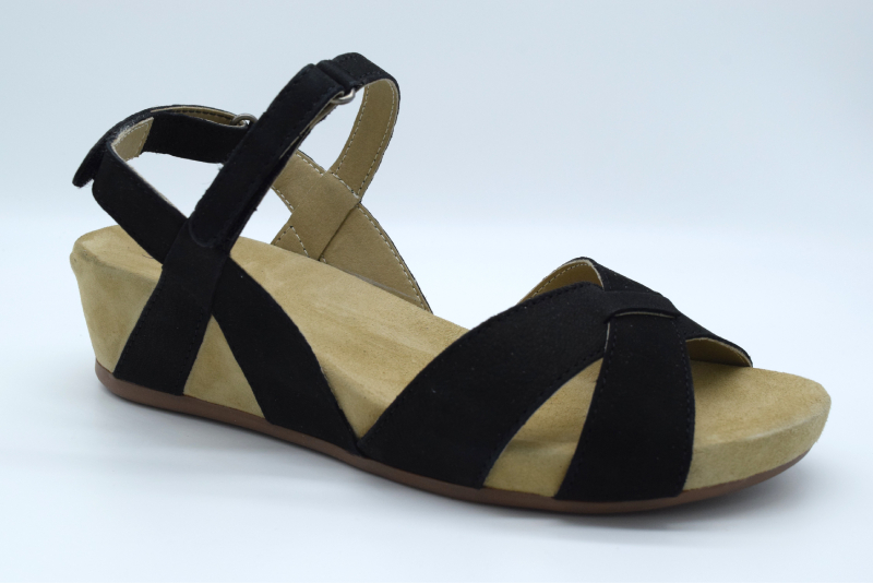 Green Comfort Sandalo citurino collo pianta incrocio VIOLA 001 Black