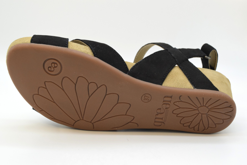 Green Comfort Sandalo citurino collo pianta incrocio VIOLA 001 Black