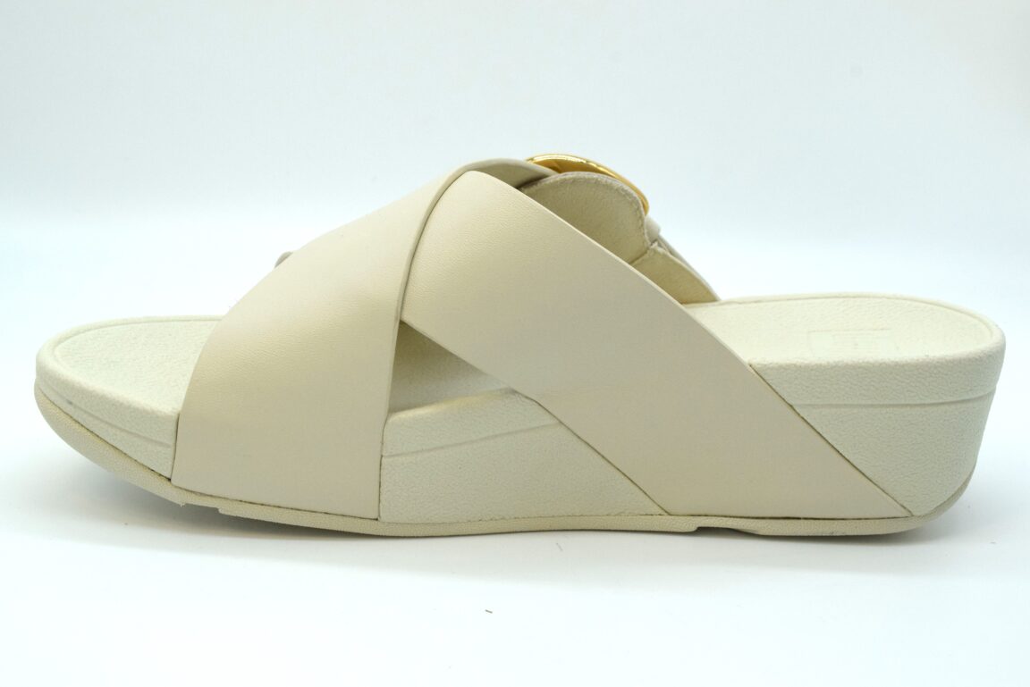 Fitflop Lulu Re Sin-buckle Leather Cross Slide Ciabatta JE8 Paris Beige A99