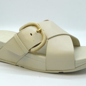 Fitflop Lulu Re Sin-buckle Leather Cross Slide Ciabatta JE8 Paris Beige A99