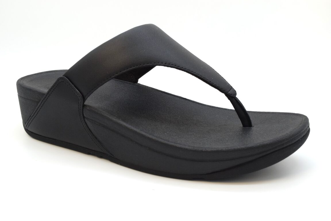 Fitflop Lulu Toe Post Leather  Infradito I88 Black 001