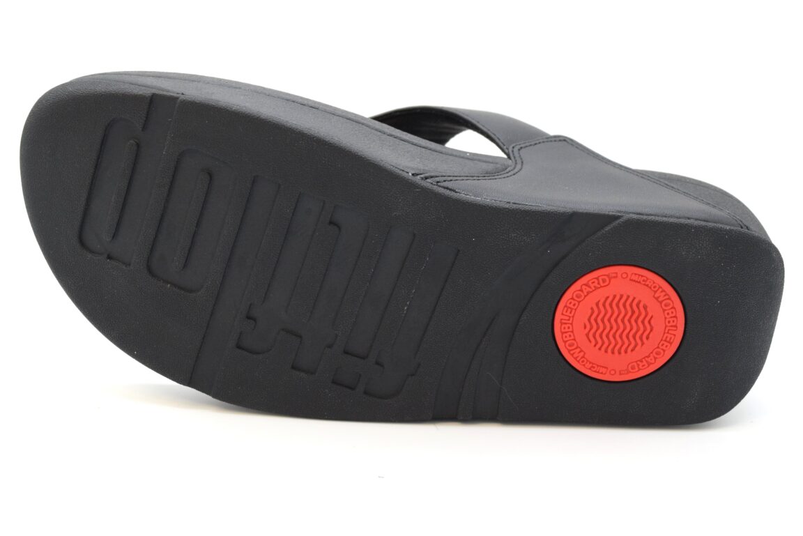 Fitflop Lulu Toe Post Leather  Infradito I88 Black 001