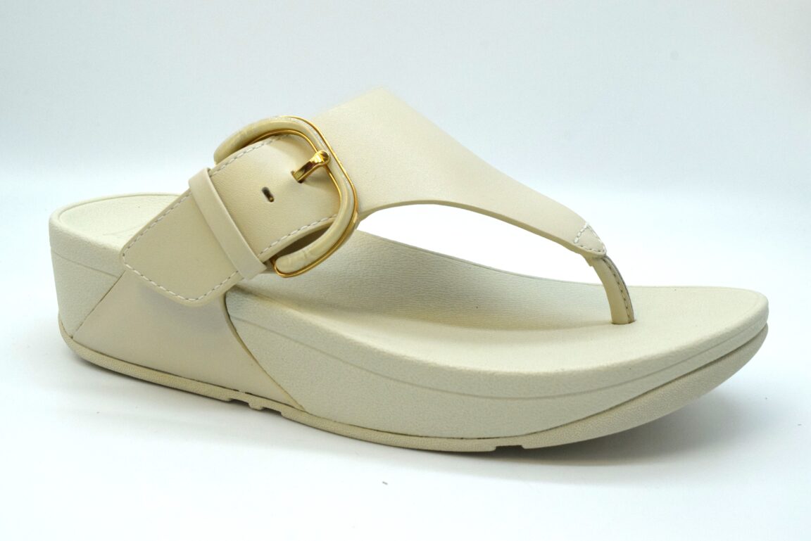 Fitflop Lulu Re Sin-buckle Leather Toe Post Infradito JE9 Paris Beige A99