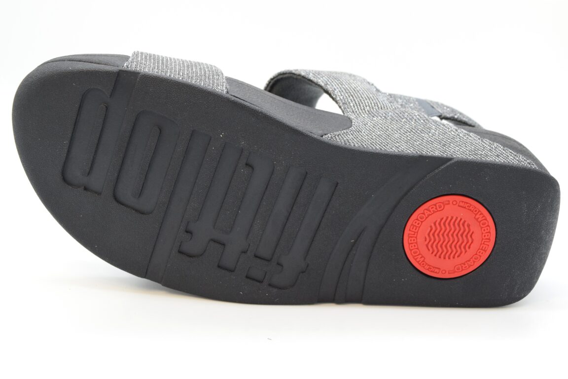 Fitflop Lulu Adjustable Shimmerlux Sandal Con Regolazioni GA2 Pewter 054