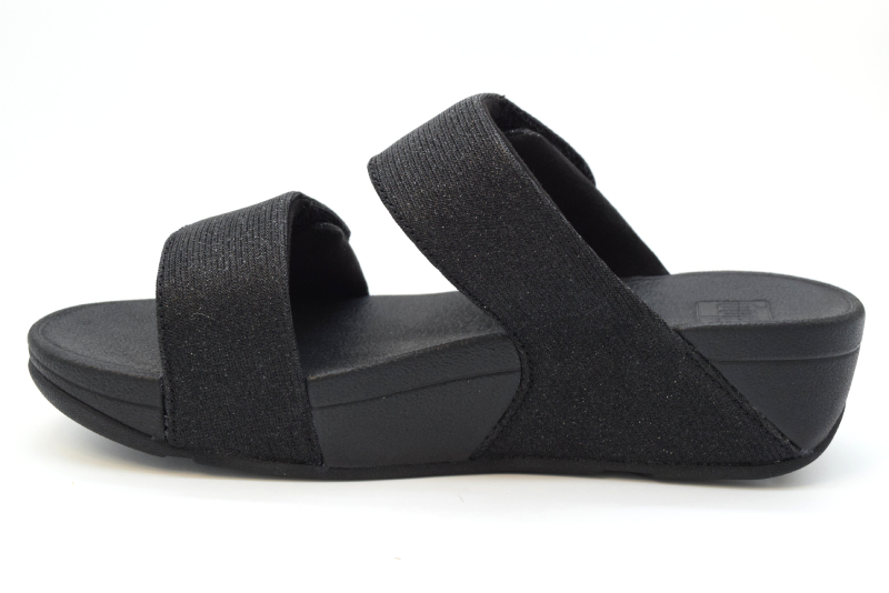 Fitflop Lulu Adjustable Shimmrlux slide ciabatta FZ9 Black 090