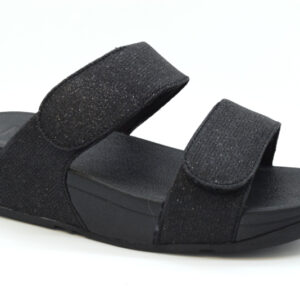 Fitflop Lulu Adjustable Shimmrlux slide ciabatta FZ9 Black 090