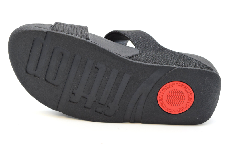 Fitflop Lulu Adjustable Shimmrlux slide ciabatta FZ9 Black 090