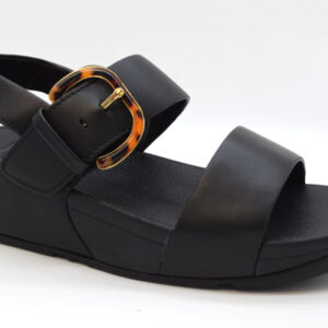 Fitflop Lulu Re Sin-Buckle Leather sandalo con regolazioni JE7 Black 090