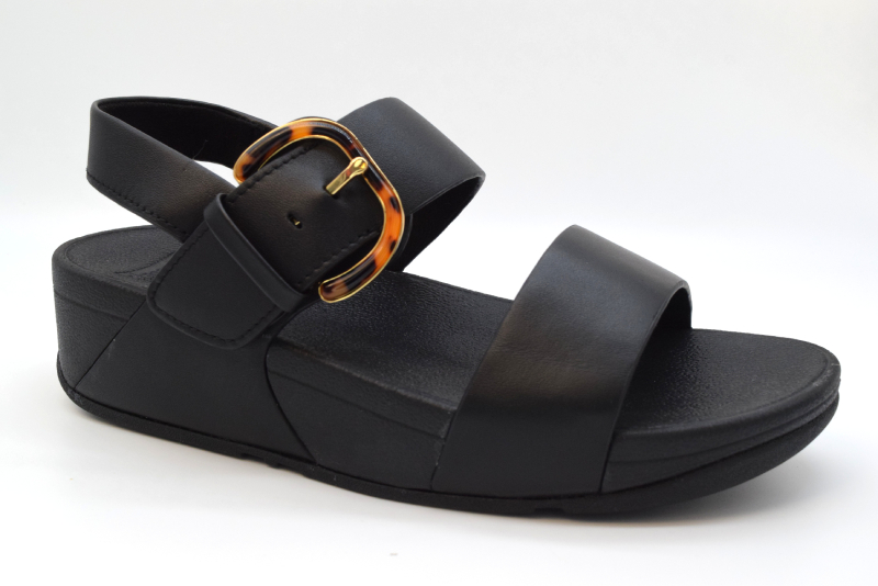 Fitflop Lulu Re Sin-Buckle Leather sandalo con regolazioni JE7 Black 090