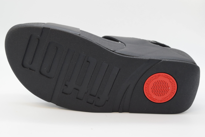 Fitflop Lulu Re Sin-Buckle Leather sandalo con regolazioni JE7 Black 090