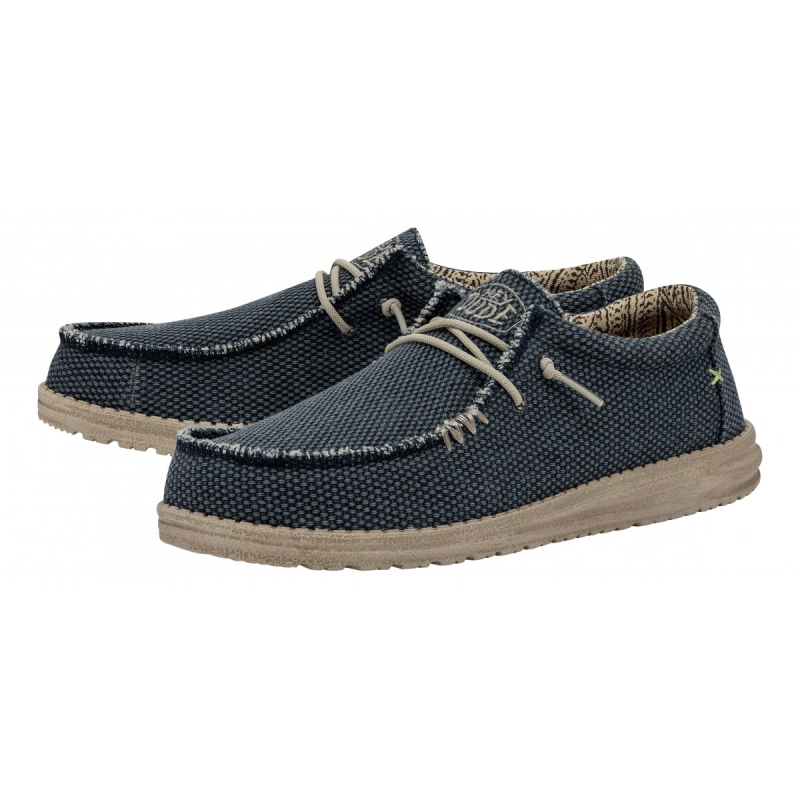 Hey Dude Stringata Due Buchi Tela WALLY BRAIDED Blue Night
