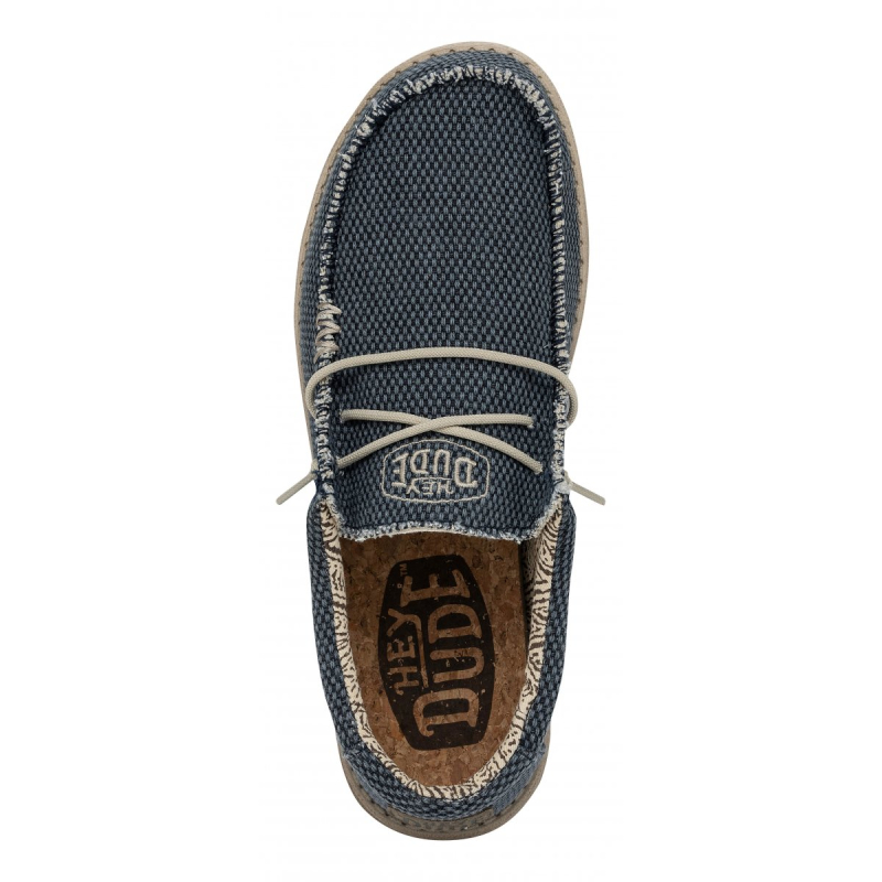 Hey Dude Stringata Due Buchi Tela WALLY BRAIDED Blue Night