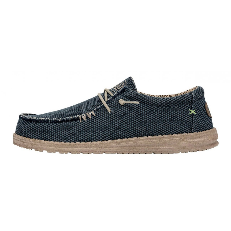 Hey Dude Stringata Due Buchi Tela WALLY BRAIDED Blue Night