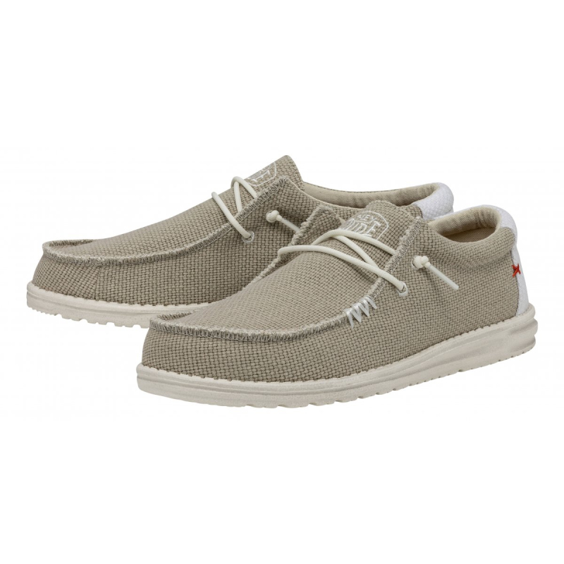 Hey Dude Stringata Due Buchi Tela WALLY BRAIDED Off White