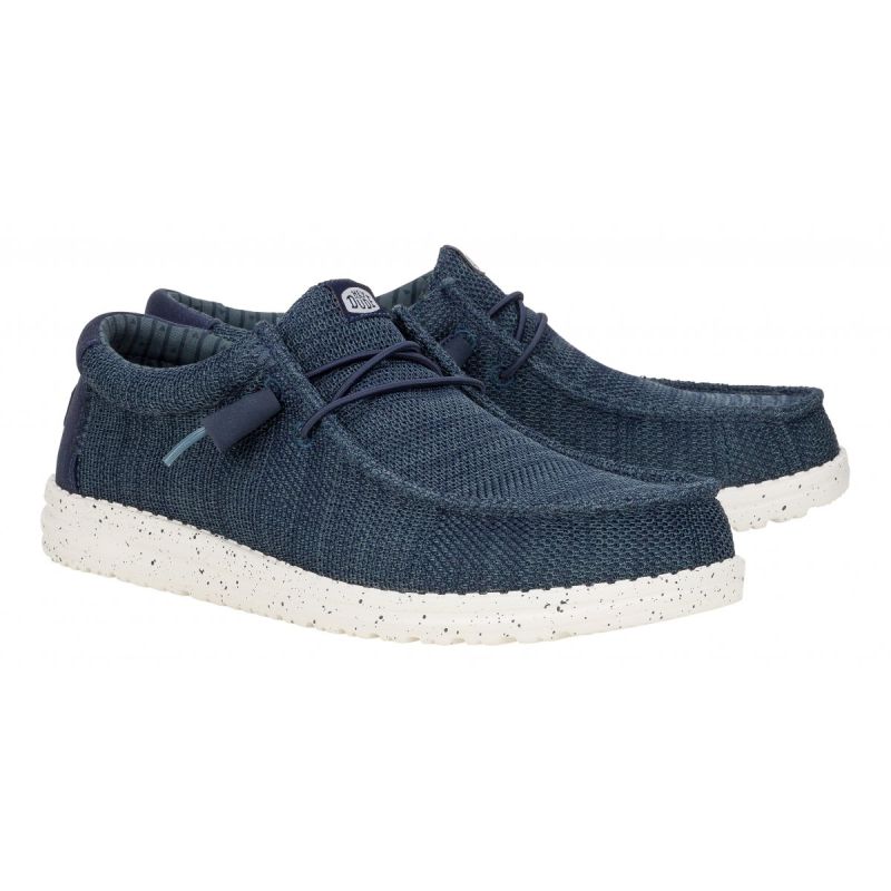 Hey Dude Stringata Con Due Buchi In Tela Elastica WALLY STRETCH SOX Navy