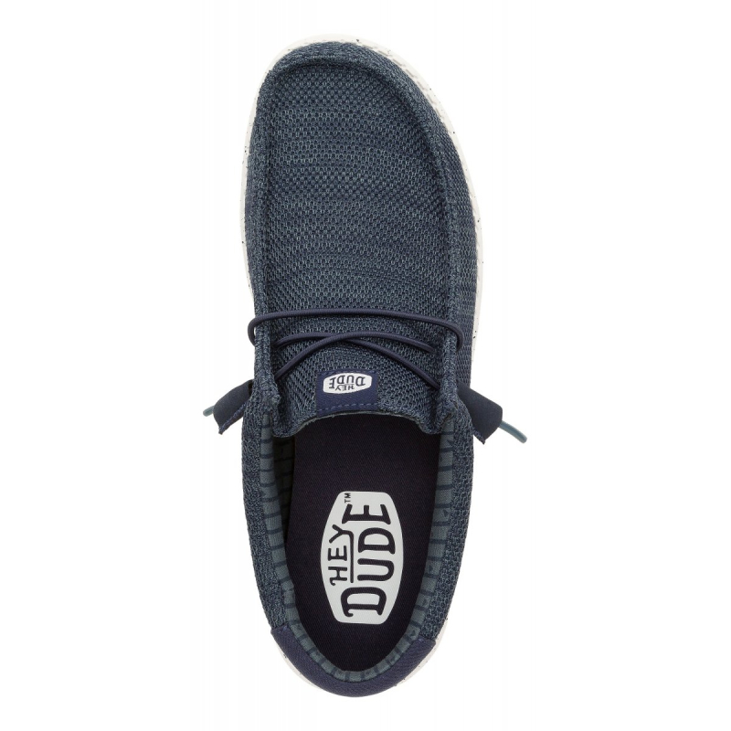 Hey Dude Stringata Con Due Buchi In Tela Elastica WALLY STRETCH SOX Navy