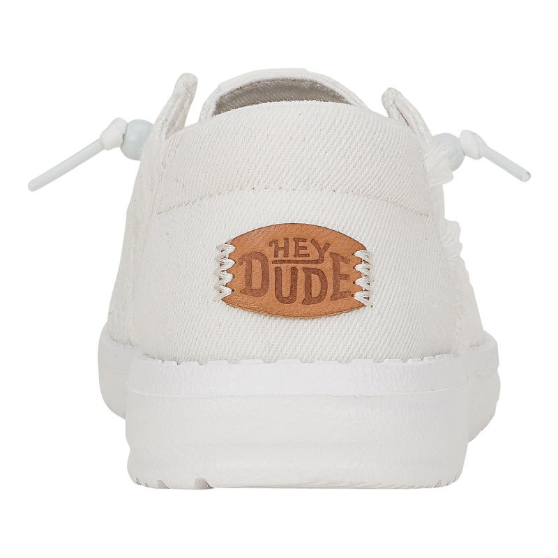 Hey Dude Scarpa Due Buchi Tela Pizzo WENDY CROCHET LACE White