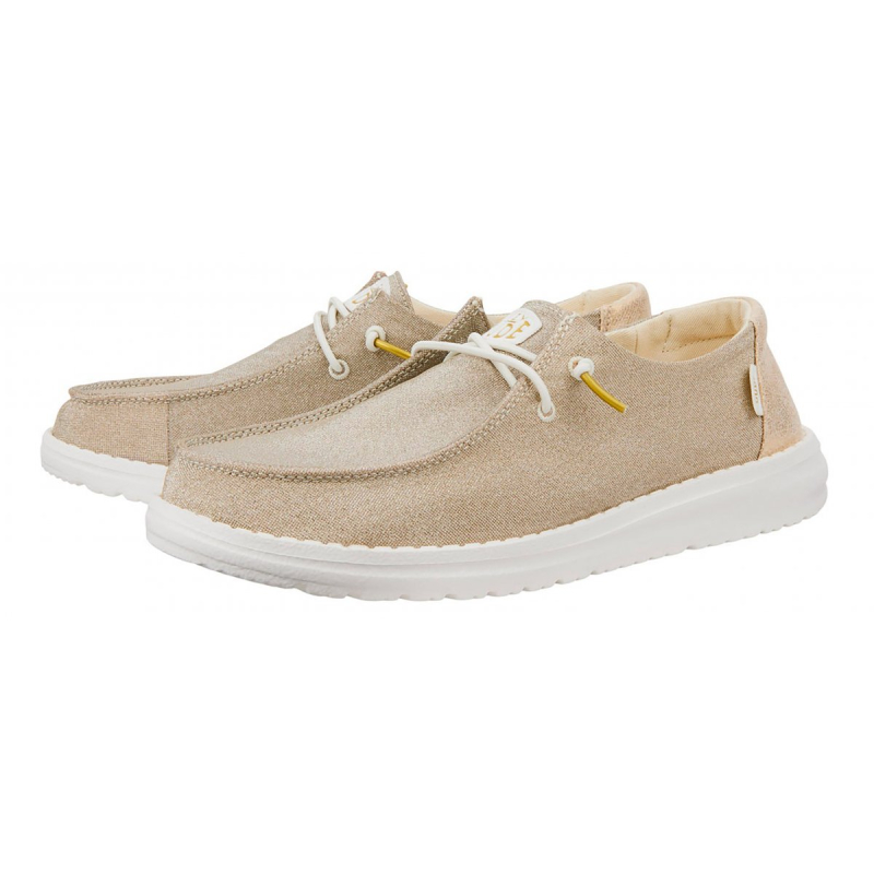 Hey Dude Scarpa Due Buchi Tela Laminata WENDY METALLIC SPARK Gold