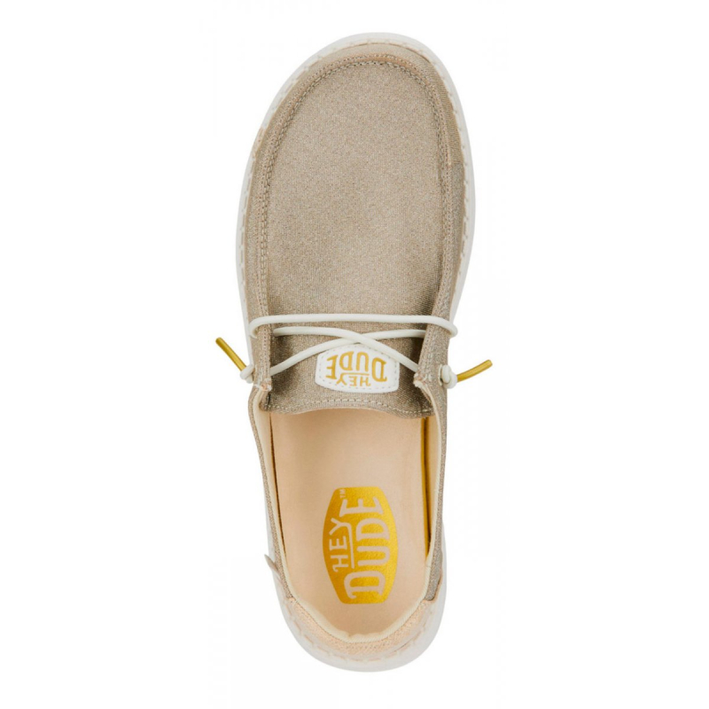 Hey Dude Scarpa Due Buchi Tela Laminata WENDY METALLIC SPARK Gold