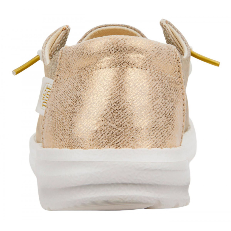 Hey Dude Scarpa Due Buchi Tela Laminata WENDY METALLIC SPARK Gold