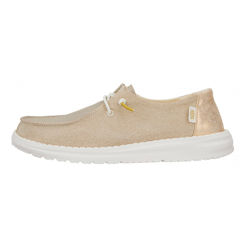 Hey Dude Scarpa Due Buchi Tela Laminata WENDY METALLIC SPARK Gold