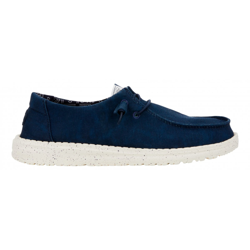 Hey Dude Scarpa Due Buchi Tela Elastico WENDY STRETCH CANVAS Navy
