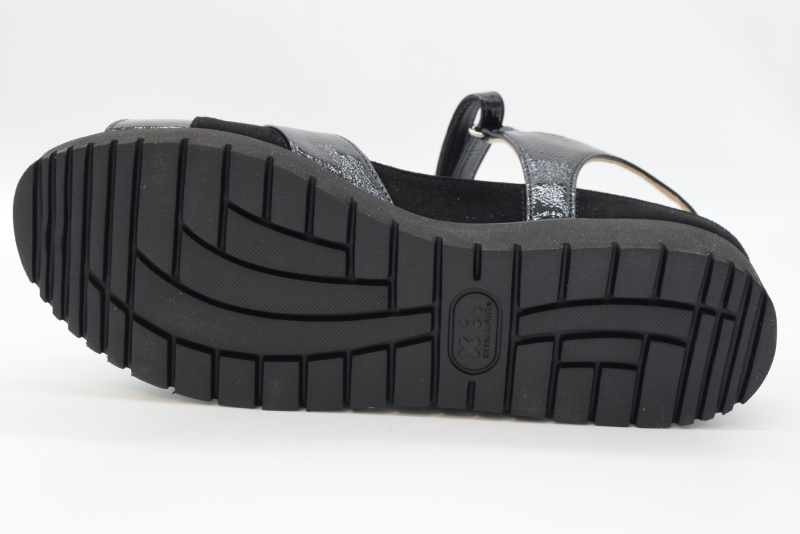 Tomasi Sandalo con regolazioni forma graz flex MELITA SABOT Vernicetta Nero  Camoscio Nero