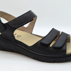Tomasi Sandalo con due fasce a velcro fondo italia NUOVO EKELA Vitello Nero