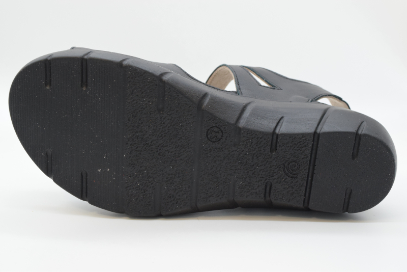 Tomasi Sandalo con due fasce a velcro fondo italia NUOVO EKELA Vitello Nero