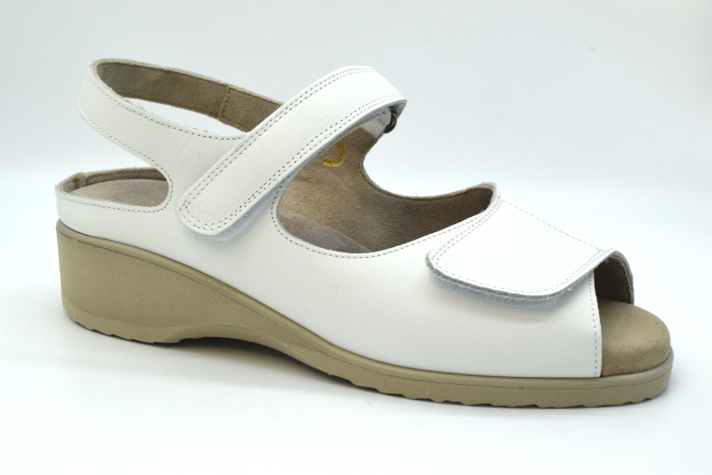 Tomasi Sandalo Besseller 2 Velcri Forma New Nina VALE SABOT Nappa Bianco