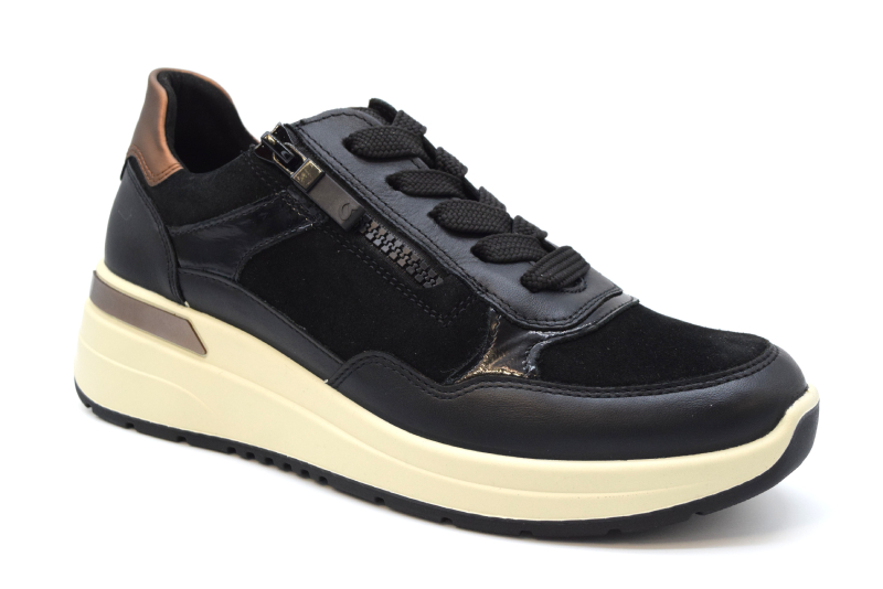 Ara Sneakers string+zip-linea Garda-calz H 12-57702 01 Schwarz/nuts