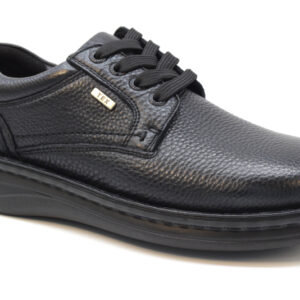 Comfort Scarpa uomo forma ideal tomaia liscia P-3701 Pelle Nero