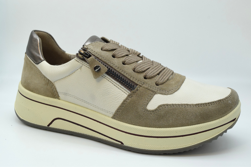 Ara Sneakers stringata+zip-linea Sapporo-calzata H 12-27540 95 Cashmere Cream