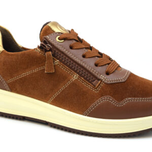 Ara Sneakers stringata + zip OSAKA calzata H 12-25541 09 Cognak/nuts/wisky