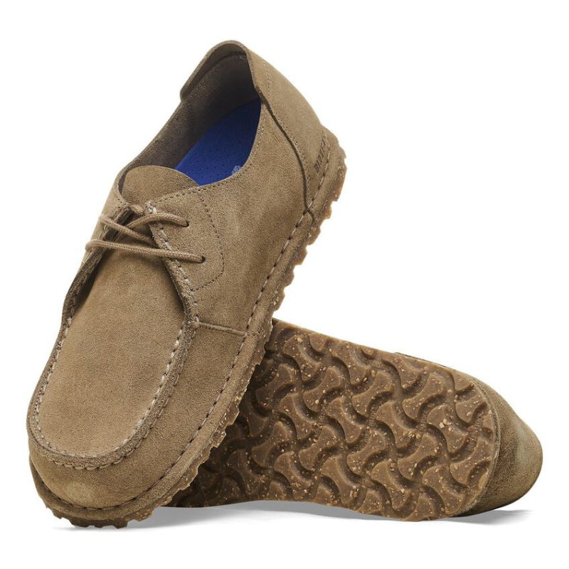 Birkenstock Mocassino Stringato Utti Lace N Suede Leather 1027274 Grey Taupe