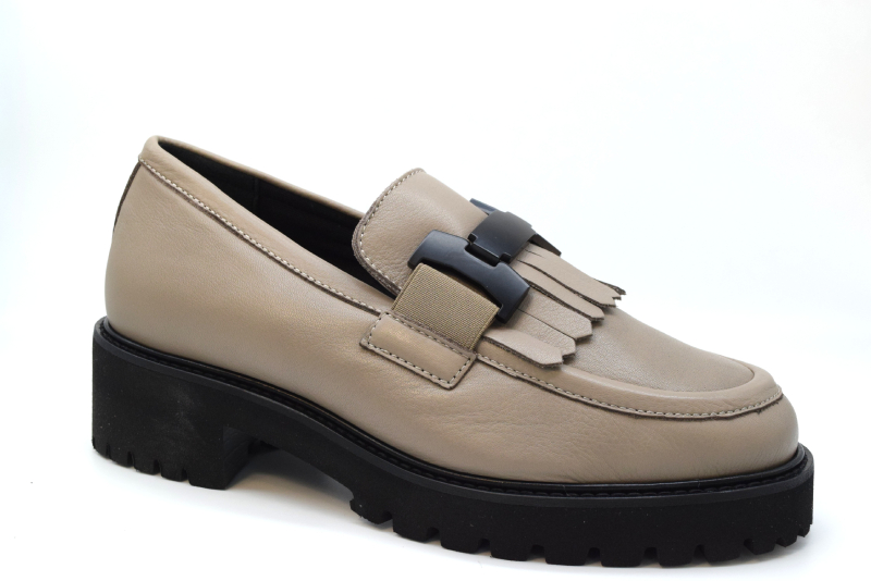 Marro Mocassino con fibbia fondo carro 4121 Vitello Malto