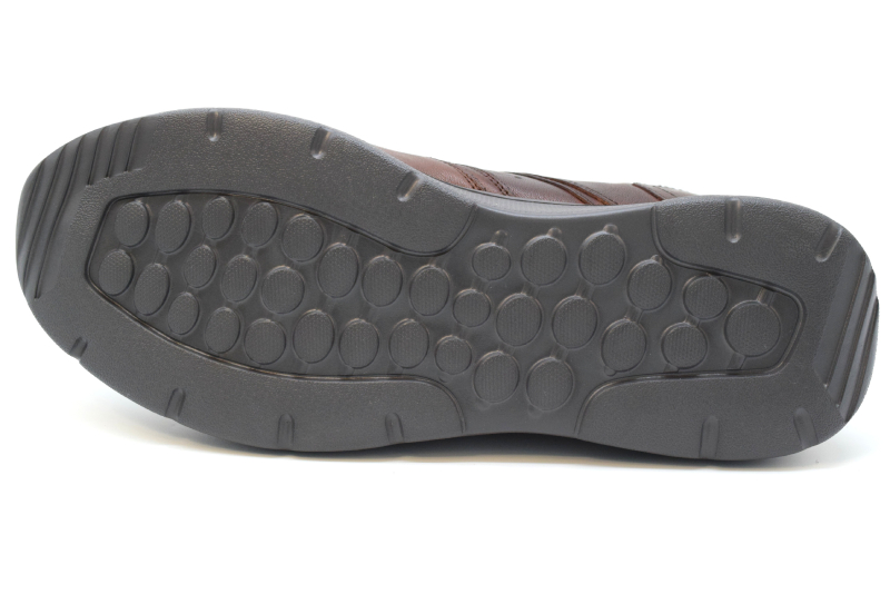 Comfort Sneakers uomo stringata con cerniera ultra light S-963 Pelle Marrone