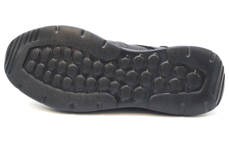 Comfort Sneakers uomo stringata con cerniera ultra light S-963 Pelle Nero